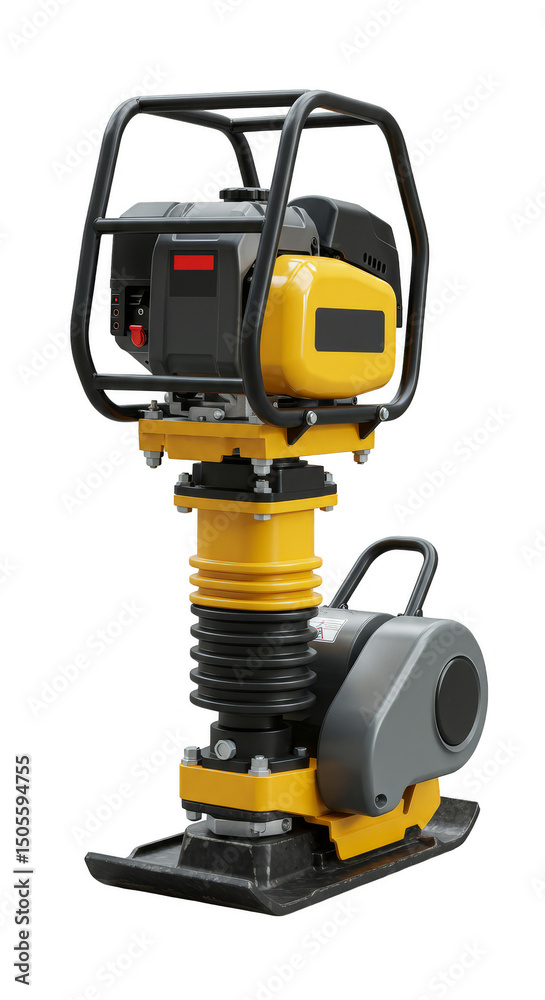 Realistic 3D Render of Yellow and Black Construction Compactor Equipment Isolated on Transparent Background Realistic 3D Render of Yellow and Black Construction Compactor Equipment Isolated on Transparent Background