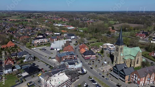 Salzbergen Luftaufnahmen Gewerbegebiet Dorf Stadt