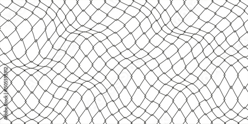 Steel wire chain link fence seamless pattern. Metal lattice with rhombus, diamond shape silhouette. Grid fence background.