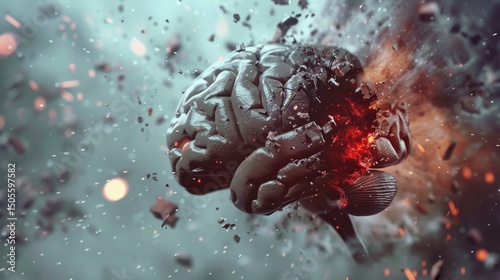 Illustration symbolizing ADHD mind clutter disorganization and time pressure