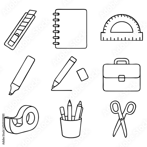 modern creative stationery line art collection