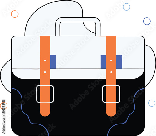 Abstract colorful illustration of a handbag on a transparent background for design