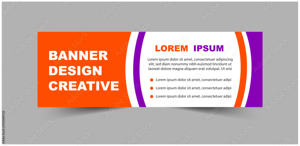 Fototapeta premium Social Media Banner Cover Design Template Orange And Purple Digital Marketing Banner For Business Corporate Vector Illustration