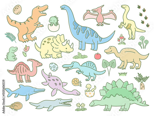 恐竜のイラストセット03