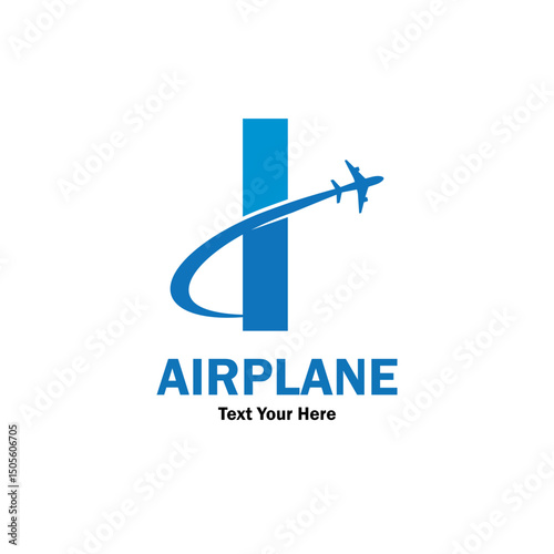 Letter l with airplane logo template illustration. suitable for transportation, brand, travel, agency, web, label, network, marketing etc
