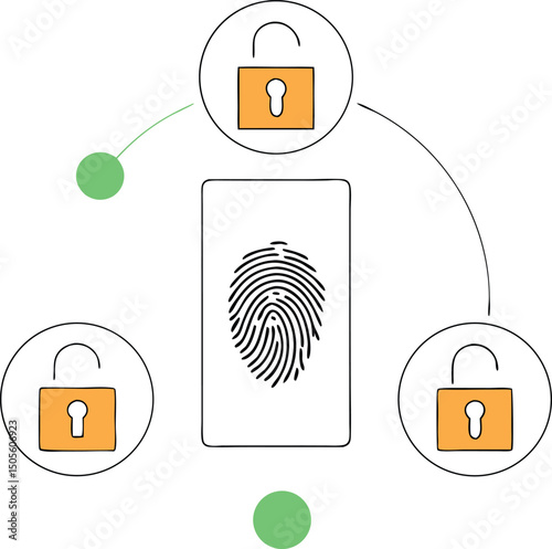Abstract illustration of digital security and protection system for data safety.