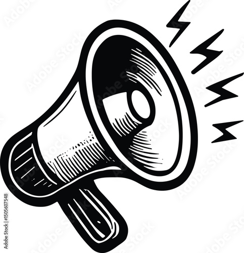Megaphone vector black silhouette cricut design for T-Shirt
