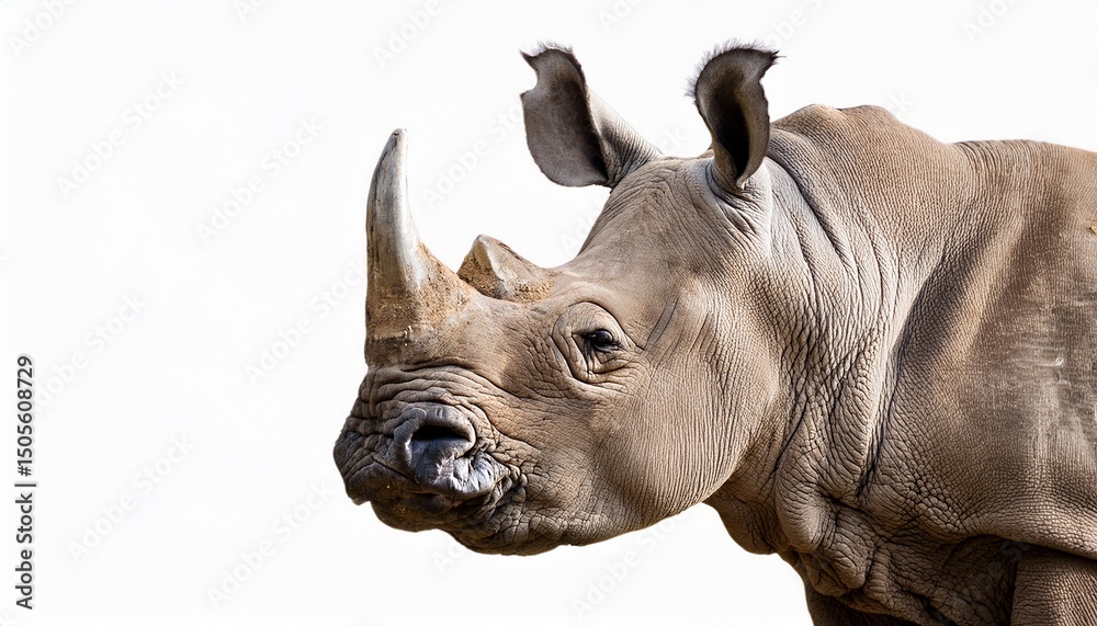 Fototapeta premium rhinoceros isolated white background