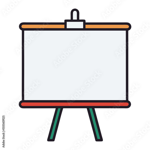 Illustration of a Presentation Board with Orange and Green Accents on White