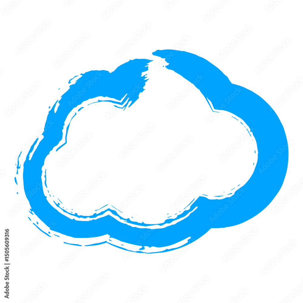 Cloud textured element. Simple vector form isolated on white background.	
