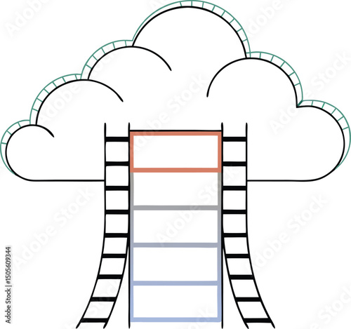Abstract representation of cloud data storage and organizational structure