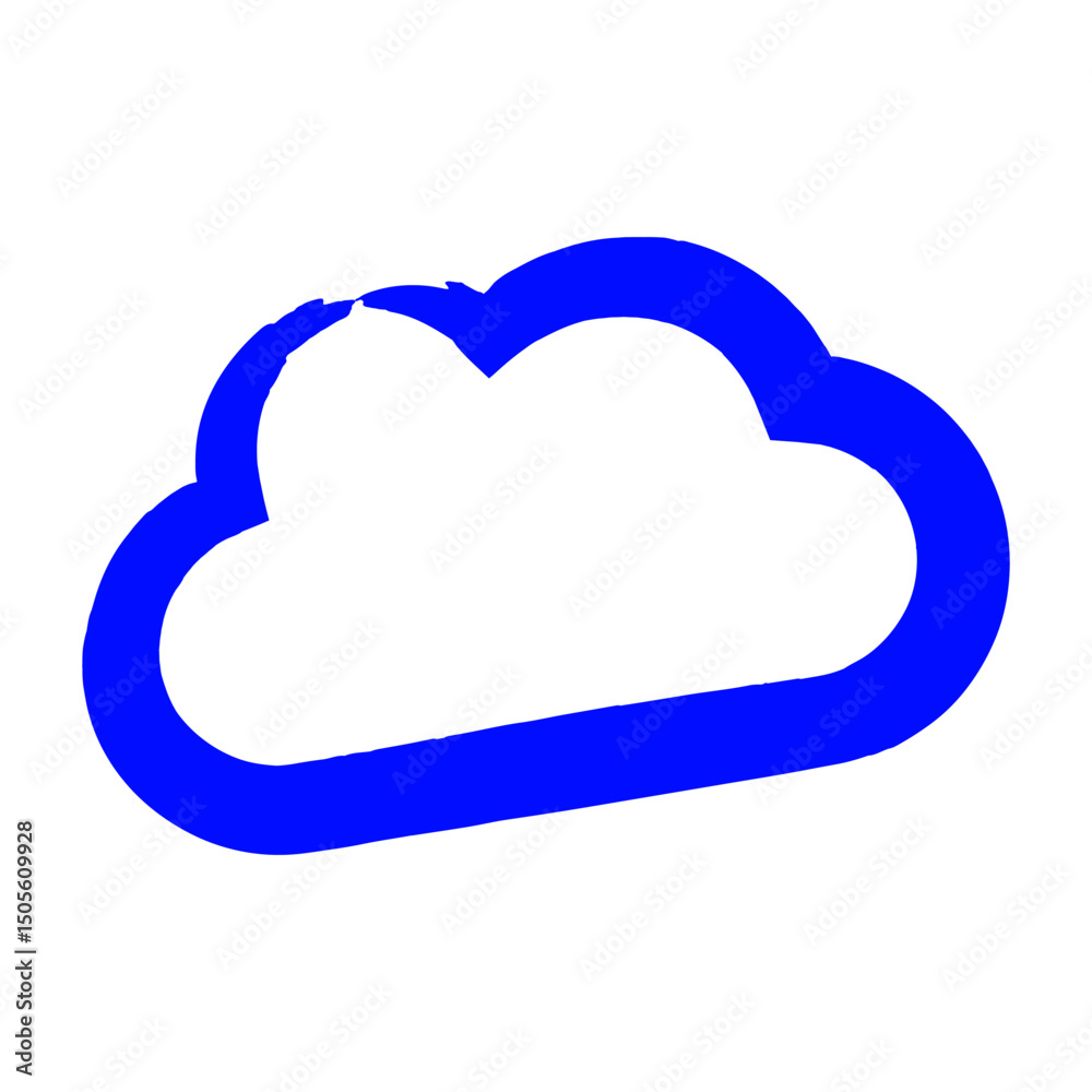 Cloud textured element. Simple vector form isolated on white background.	

