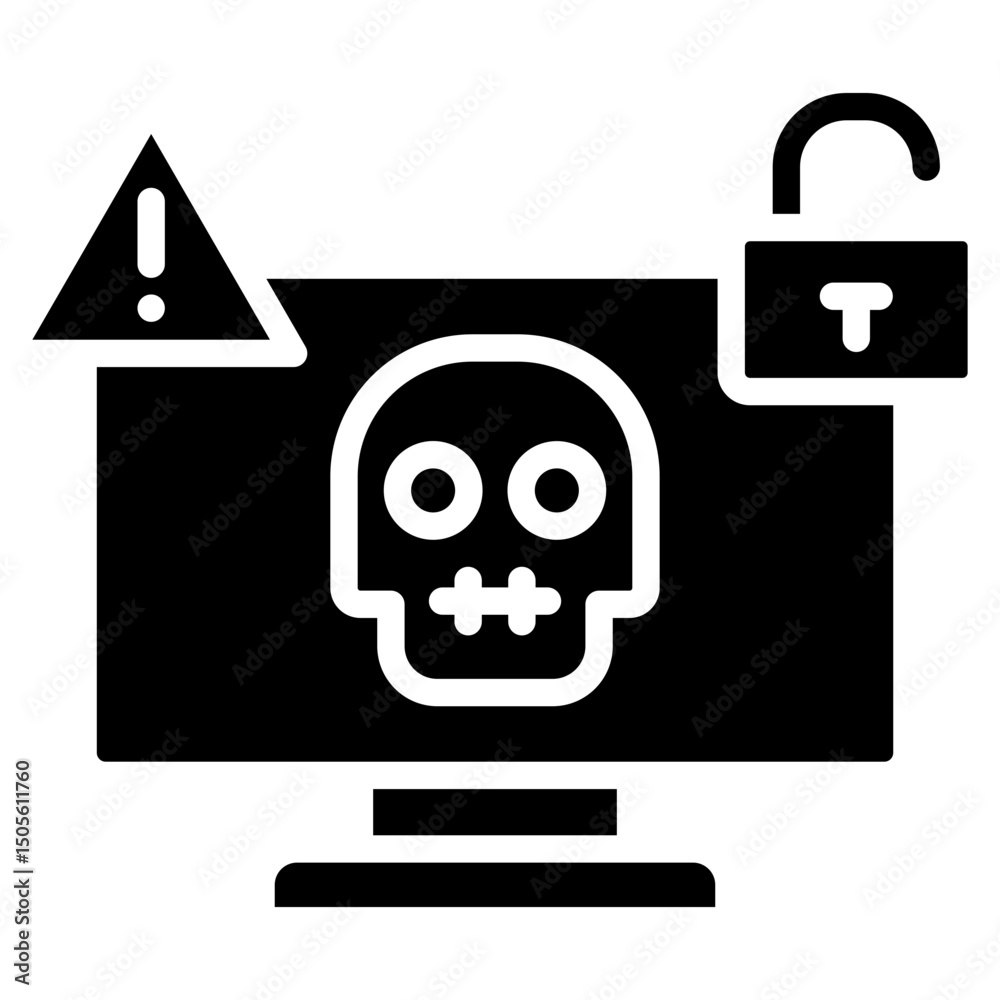 Cyber Attack glyph icon Cyber Attack glyph icon