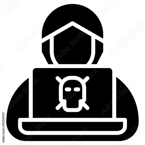 Hacker glyph icon