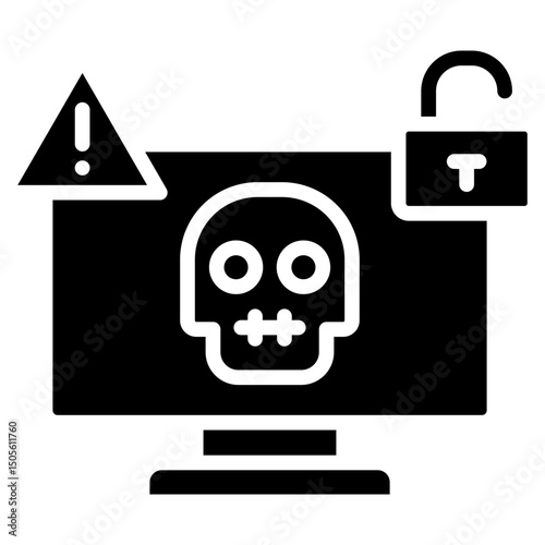 Cyber Attack glyph icon