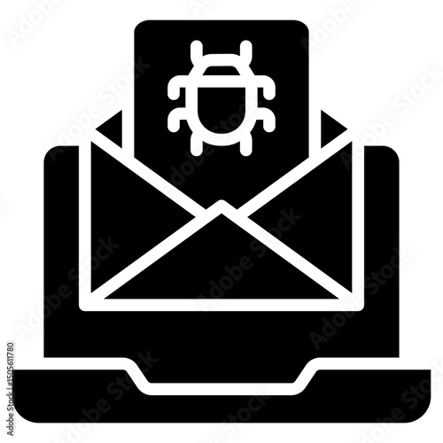 Email Virus glyph icon