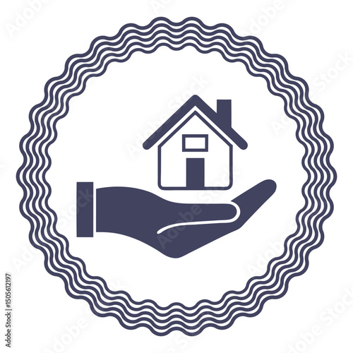 Property Insurance Symbol Real Estate Care Icon Vector logo.