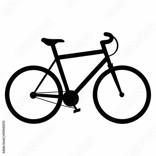 Silhouette of a Bicycle Vector Illustration