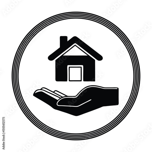 Property Insurance Symbol Real Estate Care Icon Vector logo.