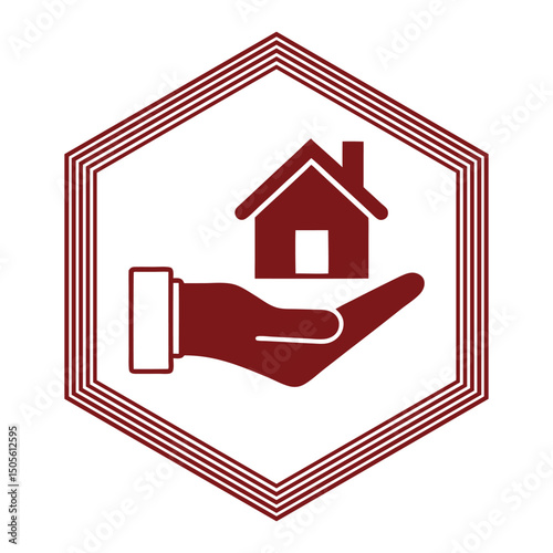 Property Insurance Symbol Real Estate Care Icon Vector logo.