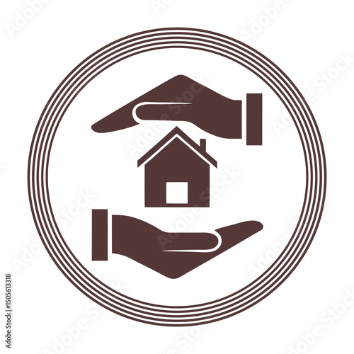 Property Insurance Symbol Real Estate Care Icon Vector logo.