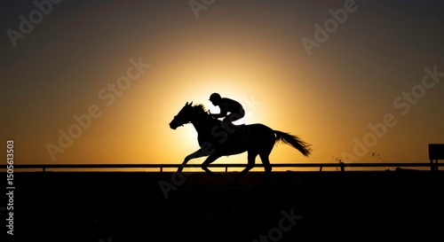 Majestic sunset silhouette horse racing power and grace unforgettable moment
