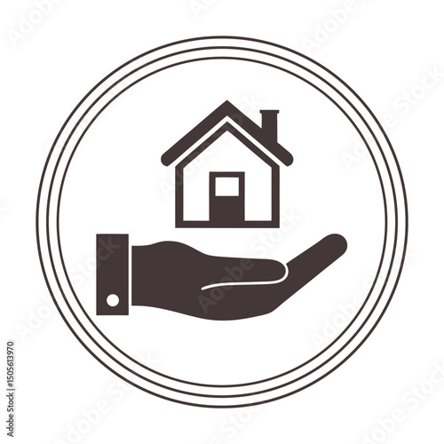 Property Insurance Symbol Real Estate Care Icon Vector logo.