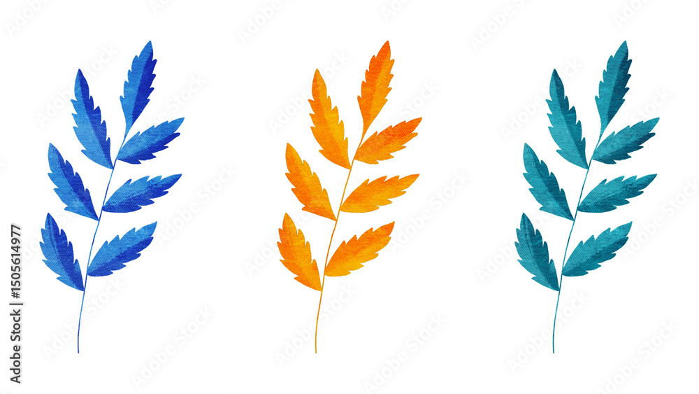 Fototapeta premium colored vector leaves