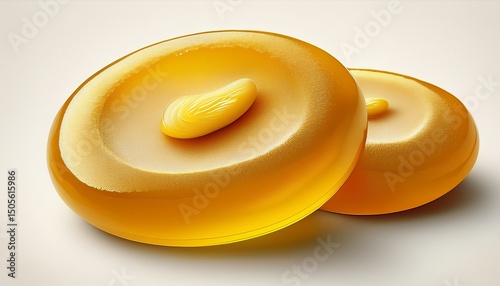 ginseng gourd candy golden yellow color round and smooth in shape white background