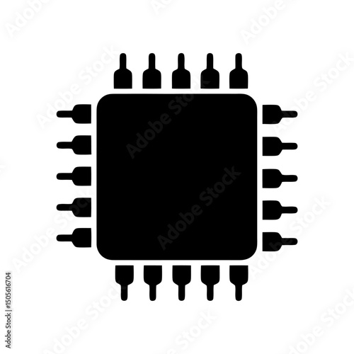 Cpu chip icon. Ai, processor.