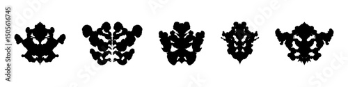 Rorschach test set. Rorschach inkblots vector collection.