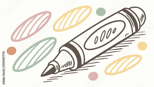 Colorful Crayon Drawing Art Supplies School Creative
