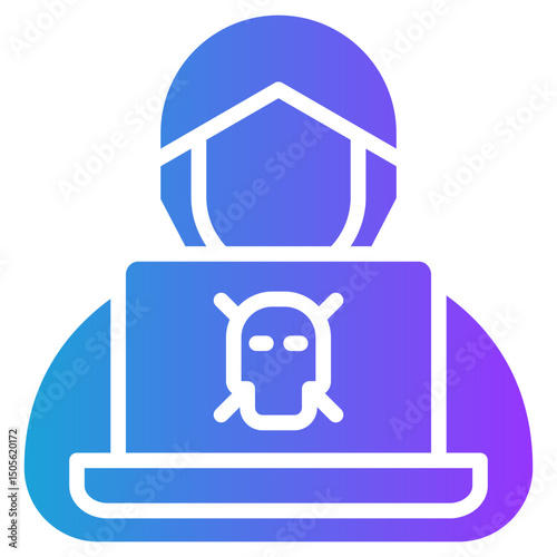 Hacker glyph gradient icon