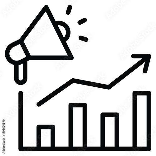 Marketing icon line vector illustration