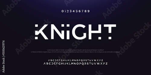 Design Modern abstract digital alphabet font. Minimal technology typography, Creative urban sport fashion futuristic font and with numbers. vector illustration.
