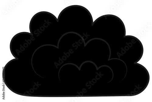 Curly bush. Silhouette. Vector illustration. Lush plant. Isolated white background. Cartoon. Idea for web design.