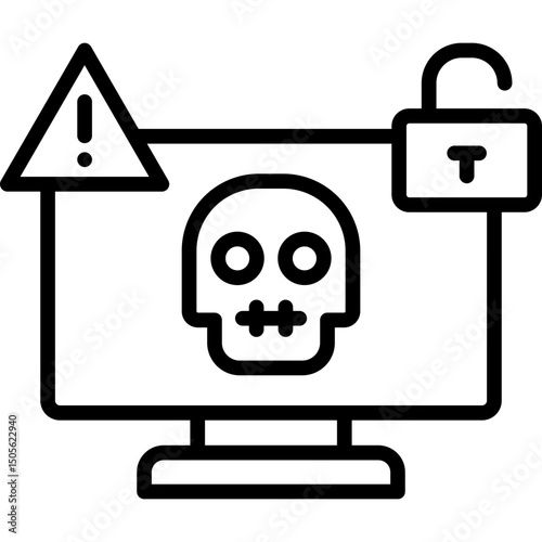 Cyber Attack line icon