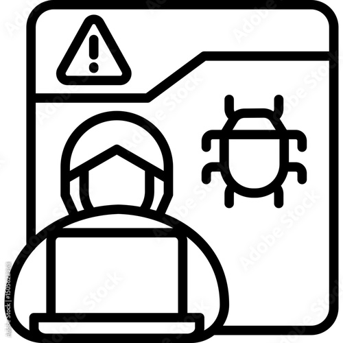 Cyber Crime line icon