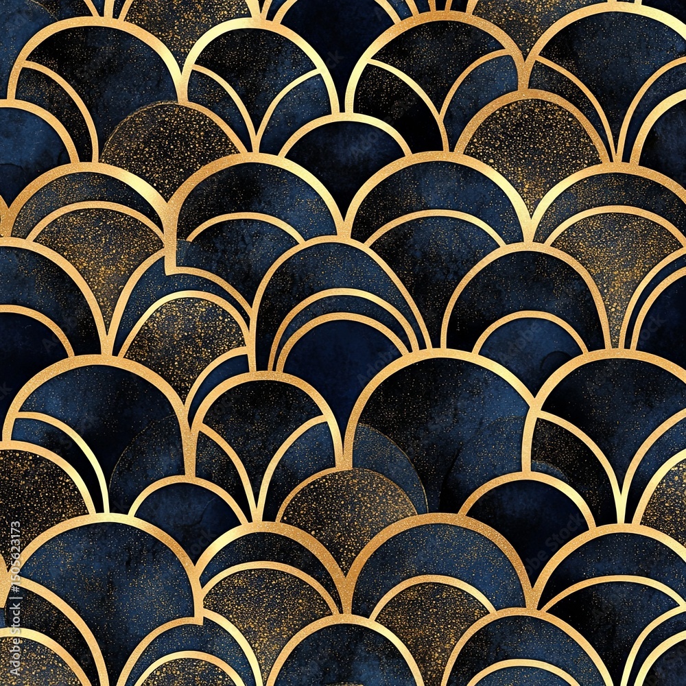 Fototapeta premium Handicraft dot geometric seamless pattern with gold glitter. Vintage decorative texture for decoration.
