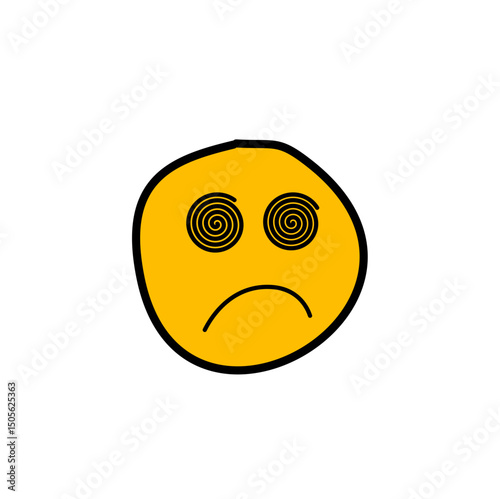 Emoticon dizzy abstrak