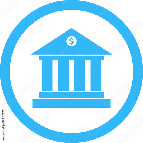 Bank building with dollar symbol icon. Modern bank building representing financial institution icon isolated on transparent background. Concept of investment planning and financial transaction.