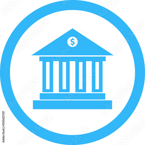 Bank building with dollar symbol icon. Modern bank building representing financial institution icon isolated on transparent background. Concept of investment planning and financial transaction.