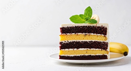 Fresh soft cake in different layers pure bright white background image.