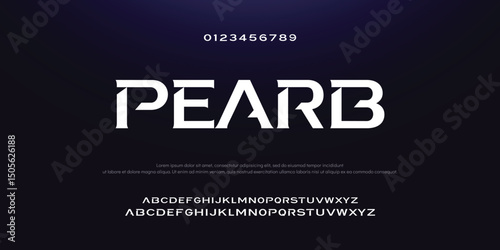 Design Modern abstract digital alphabet font. Minimal technology typography, Creative urban sport fashion futuristic font and with numbers. vector illustration.