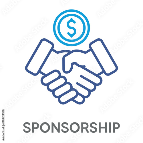 sponsorship concept simple design icons, simple style design inspiration for any interface and purpose suitable for symbols and more