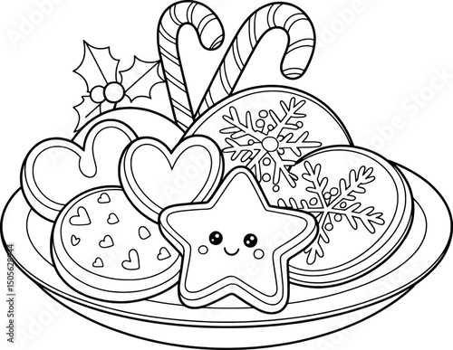 Christmas cookies candy canes festive treats plate