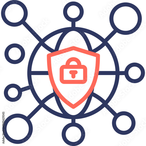 Secured Network line color icon