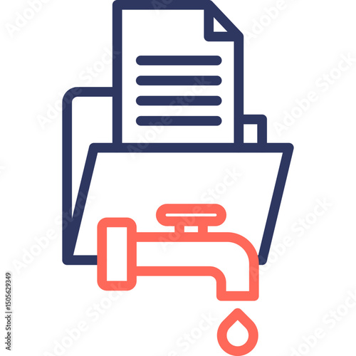 Data Leak line color icon