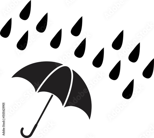 umbrella and rain drops