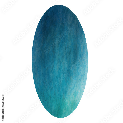 Watercolor splash oval turquoise gradient on transparent background transparent background isolated png stock